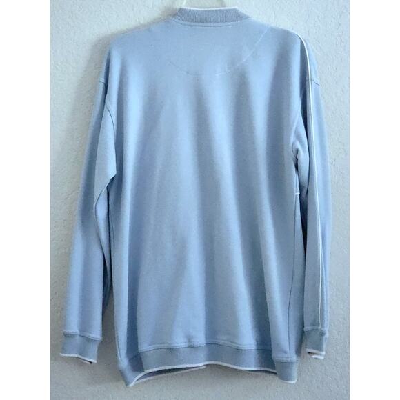 JACKET-ADRIENNE VITTADINI-Light Blue-Large White Zippers-Pockets-Size MED - Picture 2 of 10